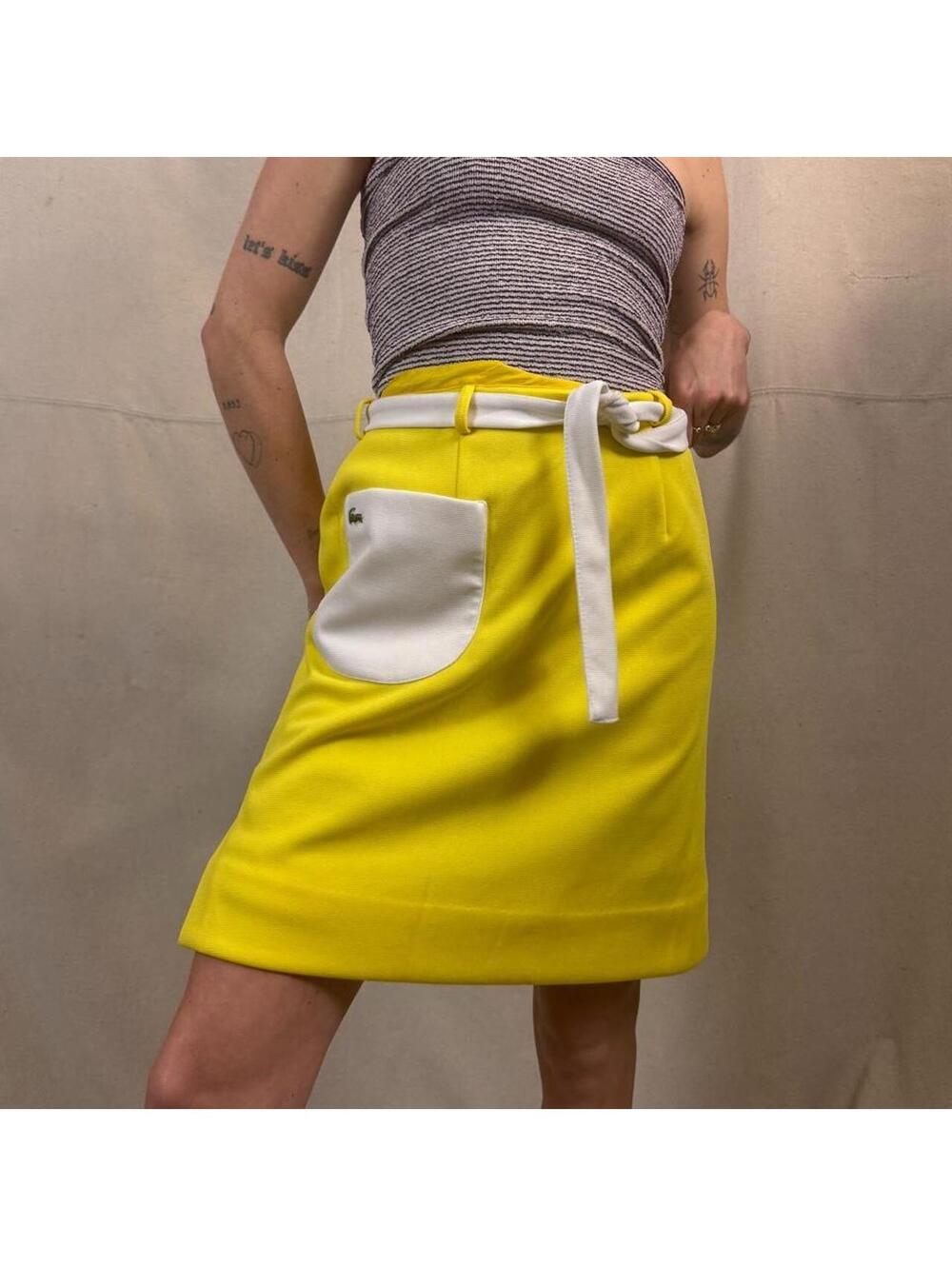 Vintage Lacoste Yellow Tennis Wrap Skirt / Culotte Skort